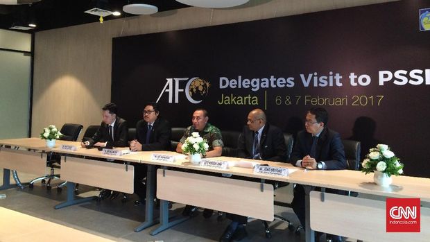 PSSI saat menerima kunjungan AFC. Otoritas sepak bola Asia itu berjanji menggelontorkan dana US$250 ribu setiap tahun.