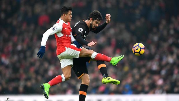 Dua Gol Alexis Sanchez Menangkan Arsenal Atas Hull 2-0