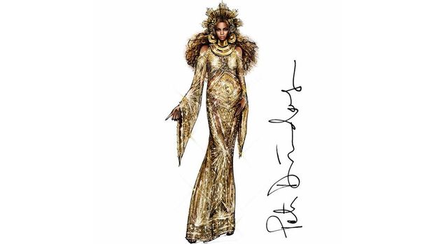 Rancangan busana karya Peter Dundas untuk Beyonce