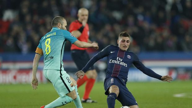 Selain Adrien Rabiot, Marco Verratti juga tampil sebagai salah satu pemain terbaik melawan Barcelona.