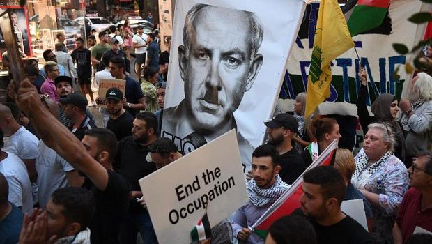 Ratusan Demonstran Pro-Palestina di Australia Memprotes Netanyahu