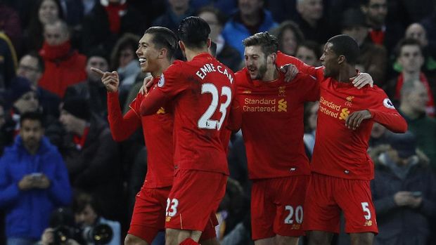 Roberto Firmino membuka keunggulan Liverpool atas Arsenal.