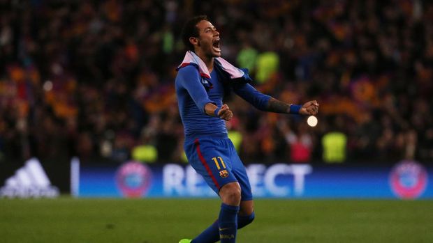Neymar sempat kesulitan menghadapi lini pertahanan PSG.