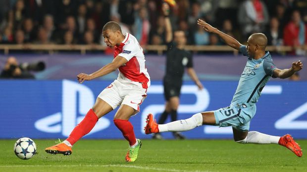Mbappe mencetak satu gol ketika melawan Manchester City di leg kedua 16 besar Liga Champions.