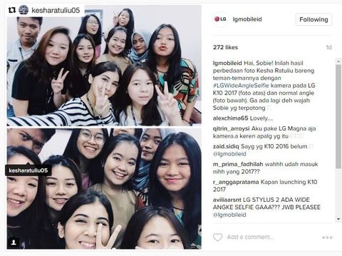 LG Buka-bukaan Ponsel Selfie dengan Fitur Wide Angle