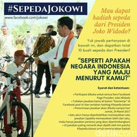 Jokowi Buka Kuis di Facebook, Hadiahnya 10 Sepeda