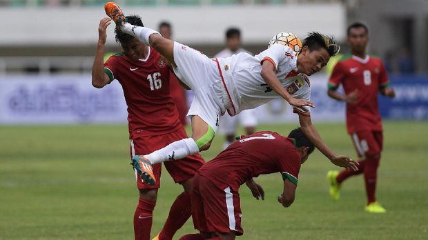 Timnas Indonesia arahan Luis Milla kali pertama menjajal Myanmar pada Maret 2017. (