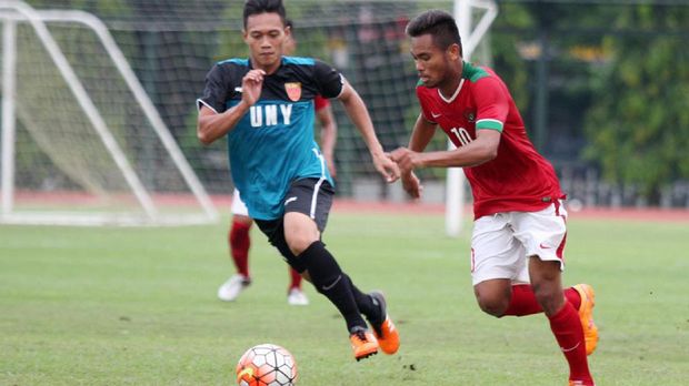 Saddil Ramdani membuka keunggulan Indonesia dan mencetak dua gol ke gawang Mongolia.