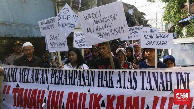 Warga Manggarai protes rencana penertiban PT KAI untuk DDT Manggarai-Bandara Soekarno-Hatta