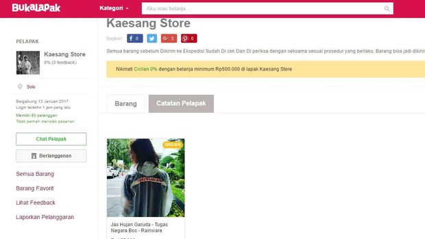 Kaesang Jualan Online Jas Hujan