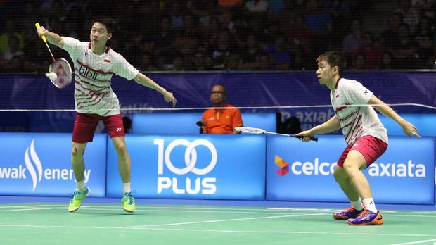 Kevin Sanjaya/Marcus Fernaldi ke final Denmark Terbuka setelah mengalahkan rekan pelatnas Angga Pratama/Ricky Karanda.