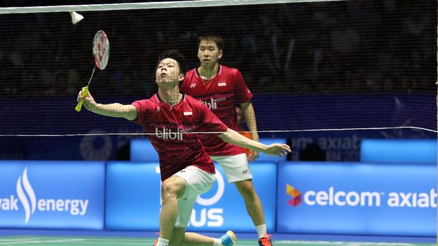Marcus Fernaldi Gideon/Kevin Sanjaya Sukamuljo memenangi duel ketat kontra wakil Taiwan.