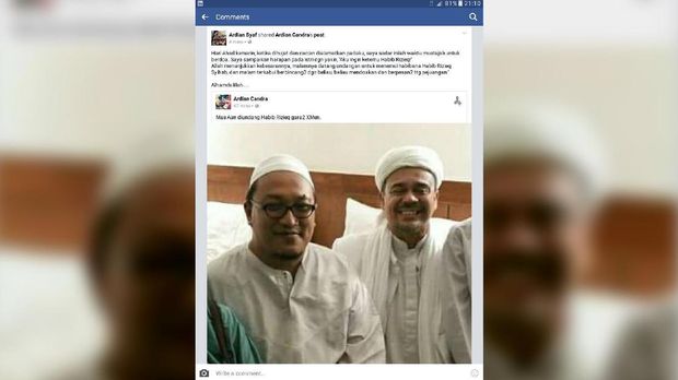 Beredar Foto Ardian dan Rizieq Shihab Usai Polemik Simbol 212