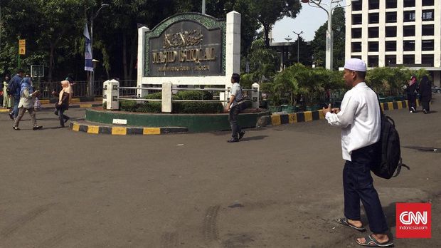 Massa GNPF berencana melakukan aksi long march dari kawasan masjid Istiqlal menuju ke pengadilan Jakarta Utara di Jalan Gajah Mada siang ini,