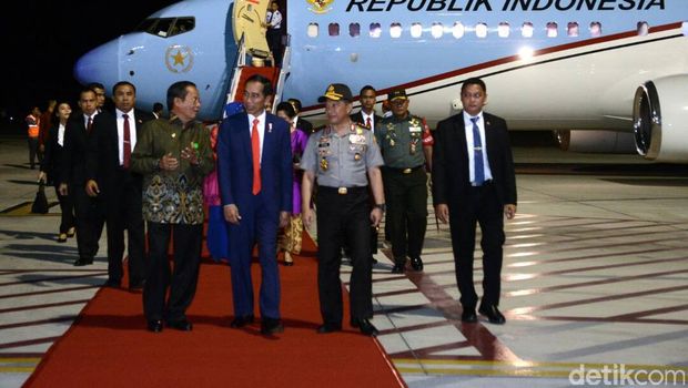 Presiden Jokowi tiba di Palu, Sulteng.