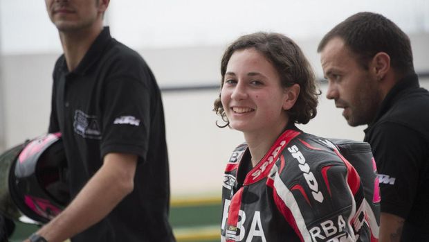 Mantan pebalap Moto3 Ana Carrasco di MotoGP Argentina 2015.