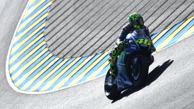 Valentino Rossi membuang 20 poin yang ada di tangannya pada GP Perancis.