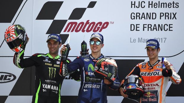 Johann Zarco mengaku belum puas jika belum mengalahkan Valentino Rossi dan Maverick Vinales. (