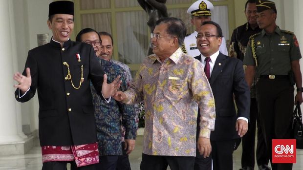 Gelak Tawa Jokowi-JK di Istana Bogor Tepis Isu Regang