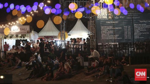 Suasana Bali Blues Festival di hari pertama.