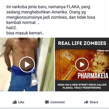 Kabar tentang flakka yang bisa mengubah seseorang menjadi zombie.