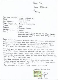 Surat minta maaf ARP ke Kapolri (IST)