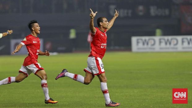 Kali terakhir Bruno Lopes mencetak gol kala Persija mencukur Gresik United 5-0.