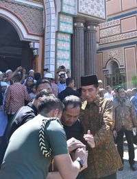 Presiden Jokowi di Masjid Besar Gondanglegi, Malang.