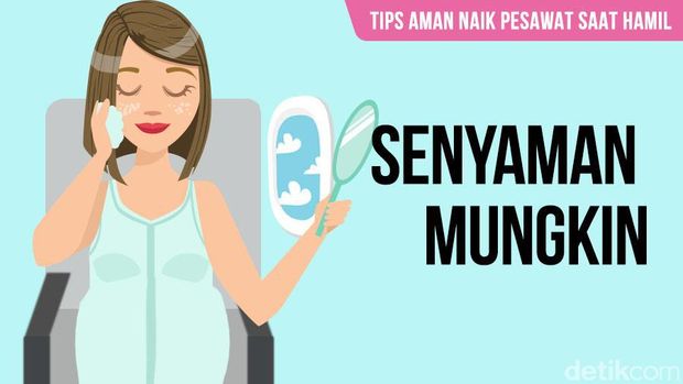 Ilustrasi ibu hamil naik pesawat