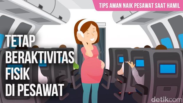 Ilustrasi ibu hamil naik pesawat