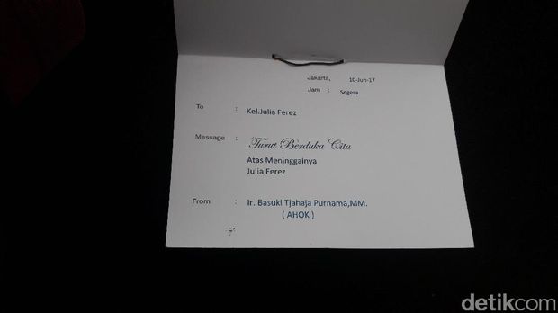 Jupe Meninggal, Ada Karangan Bunga Atas Nama Ahok  Suara 