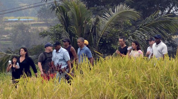 Sungai dan Sawah Jadi Tempat Rekreasi Obama di Bali