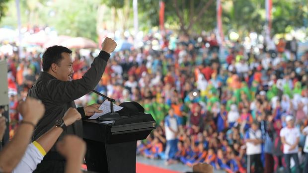 Menpora Imam Nahrawi membuka Gala Desa di Musi Banyuasin.
