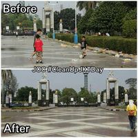 Area Gelora Bung Karno yang menjadi titik aksi (Clean Up Jakarta Day)