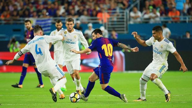 Barcelona menang 3-2 atas Real Madrid di Miami.