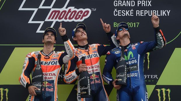 Maverick Vinales bahagia bisa finis di peringkat ketiga pada GP Rep.Ceko.