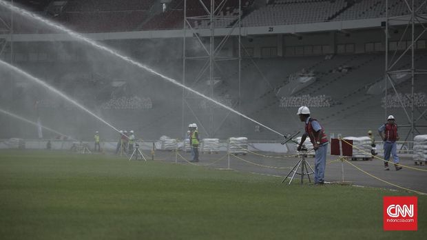 Stadion Utama Gelora Bung Karno masih dalam tahap renovasi jelang Asian Games 2018.