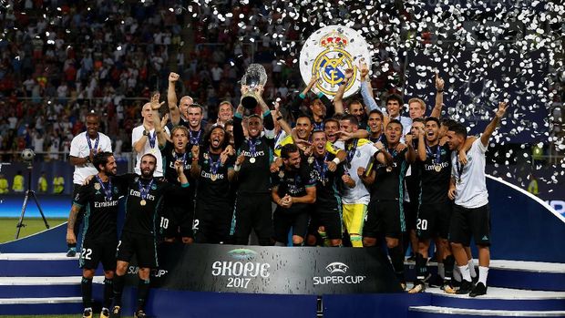 Real Madrid menang 2-1 atas MU pada final Piala Super Eropa 2017.