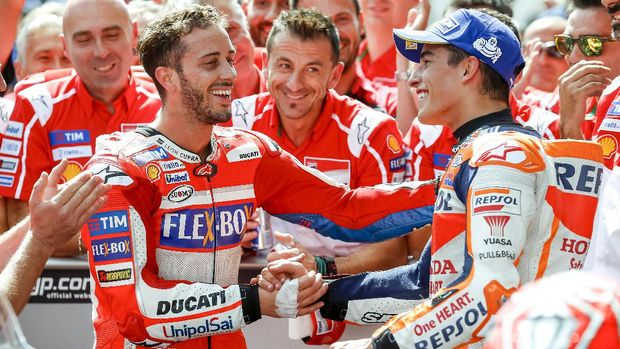 Andrea Dovizioso gagal memenangi duel perebutan gelar juara MotoGP menghadapi Marc Marquez.