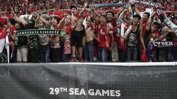 Suporter Timnas Indonesia di SEA Games 2017.