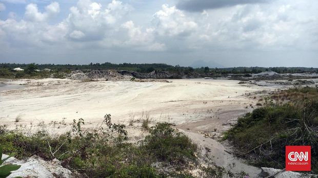 Situasi lahan bekas pertambangan timah di desa Penyamun, Kecamatan Pemali, Kabupaten Bangka, Provinsi Bangka Belitung. Adapun rencananya, lahan ini akan menjadi pilot project untuk reklamasi berkelanjutan.
