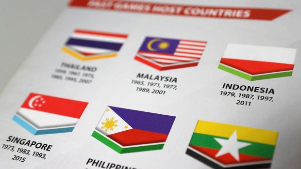 Bendera Indonesia dicetak terbalik pada buku panduan SEA Games 2017.