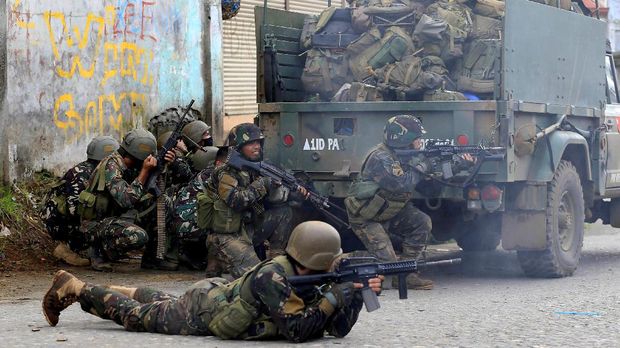 Pertempuran berlangsung di Marawi sejak 23 Mei lalu.