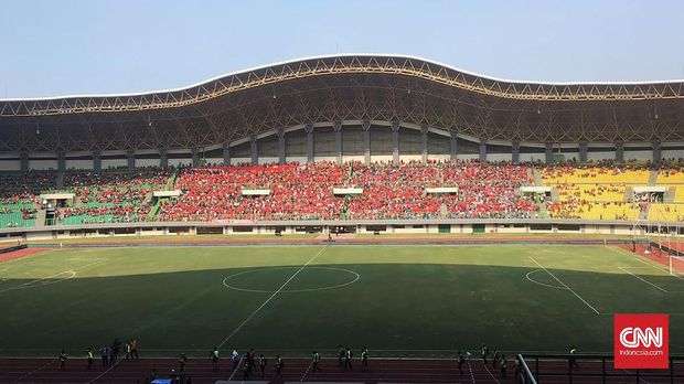 Suasana Stadion Patriot jelang laga Indonesia vs Fiji.