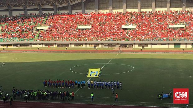 Suasana jelang pertandingan Timnas Indonesia vs Fiji.