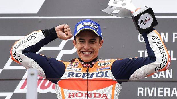 Marc Marquez meraih kemenangan keenam di MotoGP 2017.