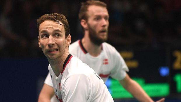 Mathias Boe/Carsten Mogensen mengalahkan Mohammad Ahsan/Rian Agung Saputro pada semifinal China Open 2017.