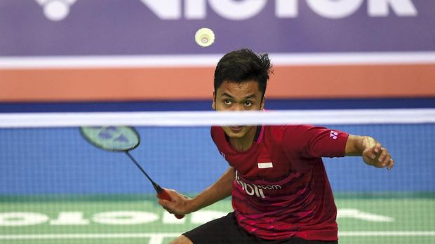 Anthony Ginting harus mengakui keunggulan Hans-Kristian Vittinghus.