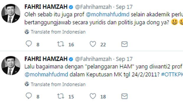Debat Fahri Vs Mahfud MD di Twitter, Dari OTT hingga Gantian Korupsi