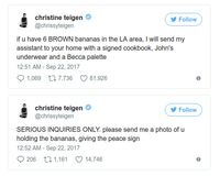 Setelah Cari Pisang Via Twitter, Chrissy Teigen Bagikan Resep <i>Banana Bread</i>